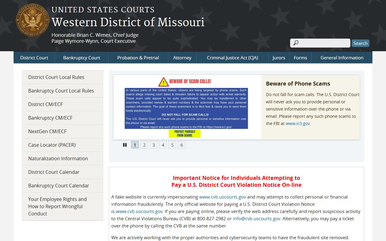 Andrew County Circuit Court records and Western District of Missouri federal court distinction